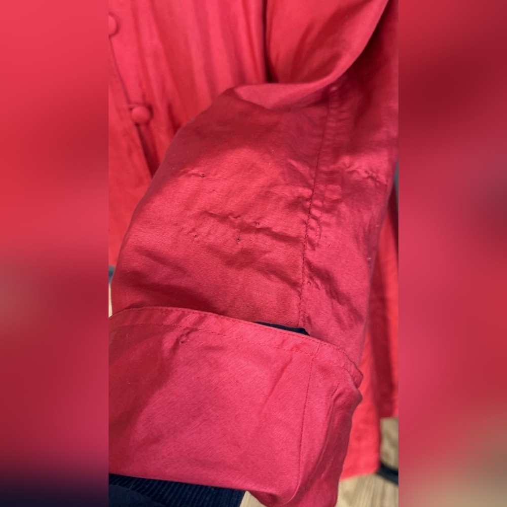 Dennis by Dennis Basso Red Swing Coat Women’s Sz Large - Picture 6 of 6
